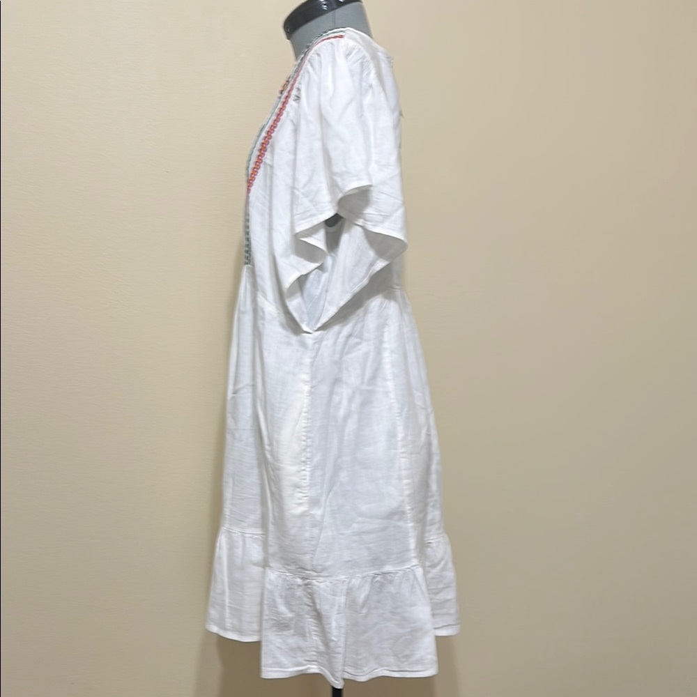 Knox Rose White Dress with Colorful Embroidery - Picture 4 of 8